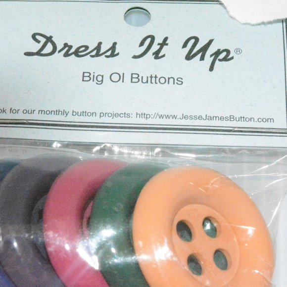 Dress It Up Big Ol Buttons Lot Multi Purpose Arts & Crafts Embellishments Colors - Picture 4 of 4